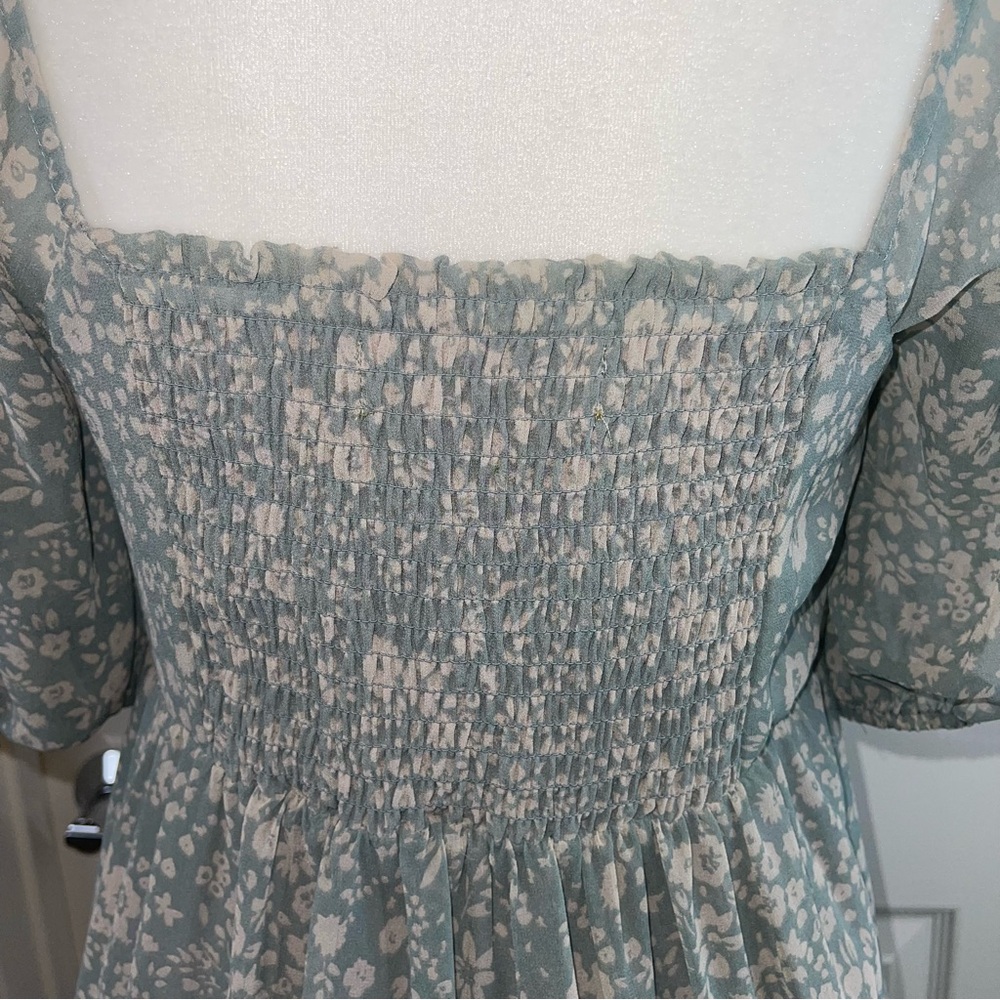 Saltwater Luxe Women's Green Arden Midi Dress In Dove Antique Floral Sz. S - Picture 8 of 11